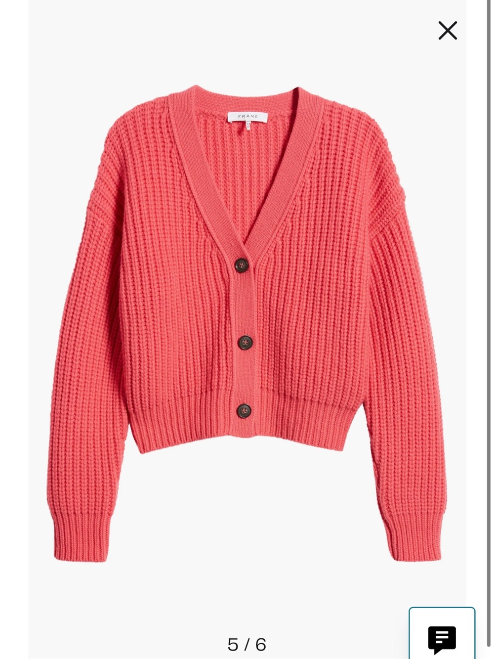 Frame Denim Cropped Button-Front Cardigan Sweater in Pop Rose!
